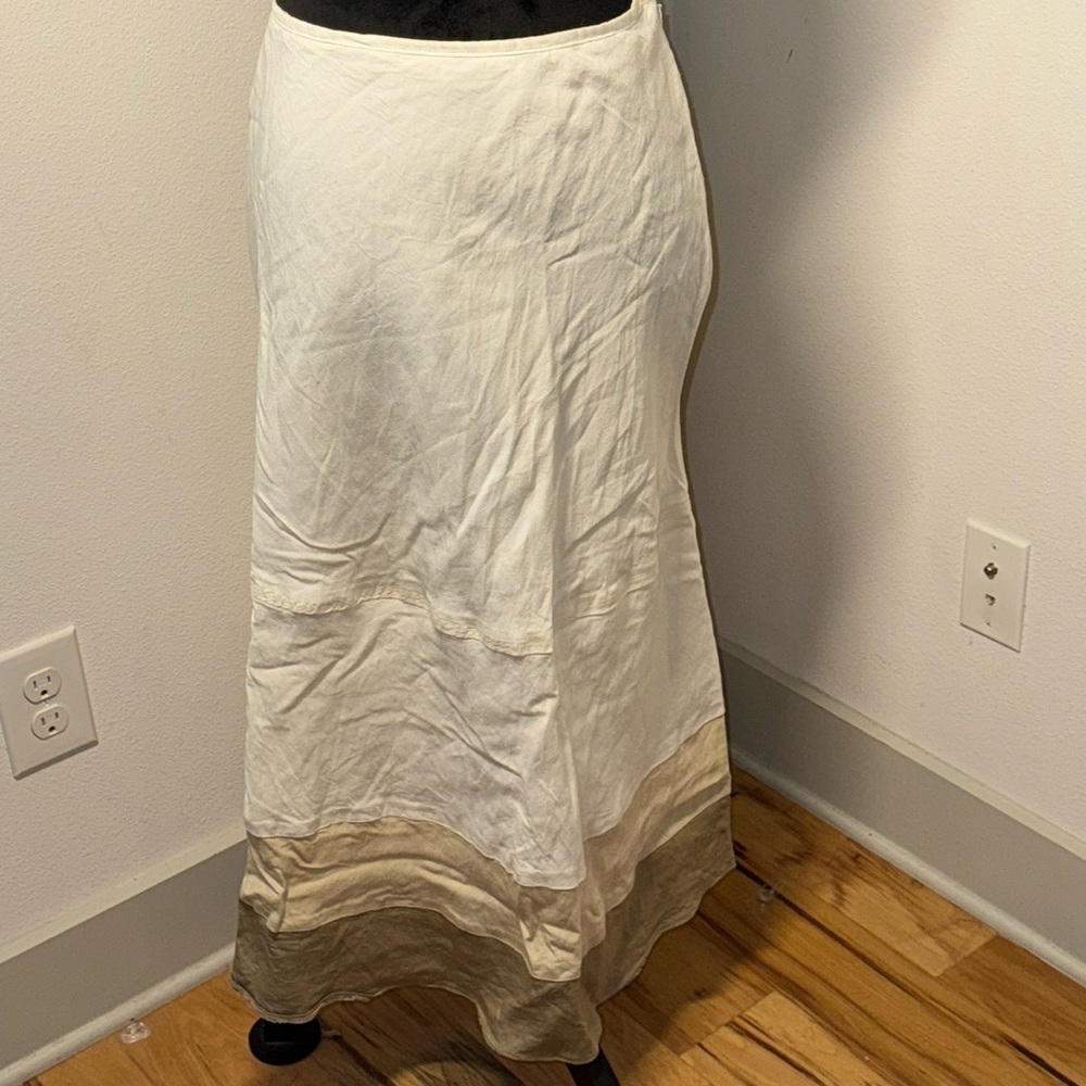 Appraisal‎ Sz 12 ivory tan midi skirt Sz 12